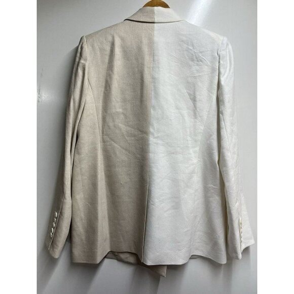 Veronica Beard NEW Braeton Linen Blend Dickey Jacket White/Limestone Size 10 - Picture 6 of 9